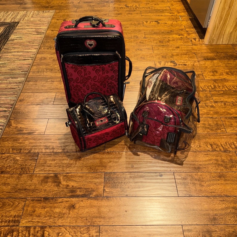 Brighten Red and Black Luggage Set